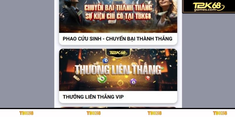 Những khuyến mãi hot tại chuyên mục nổ hũ TBK68
